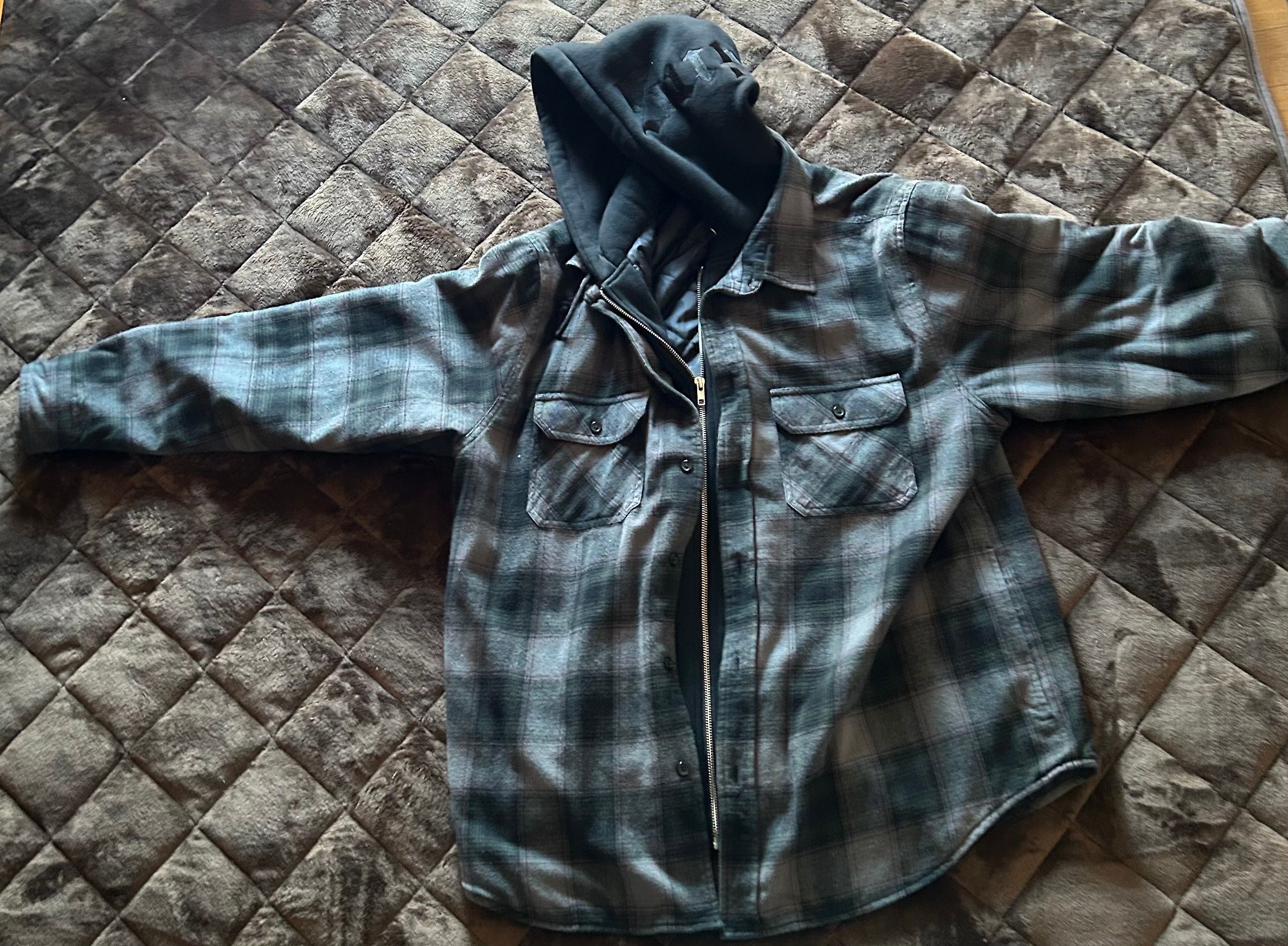 Supreme Hooded Flannel Zip Up Shirt "Black"