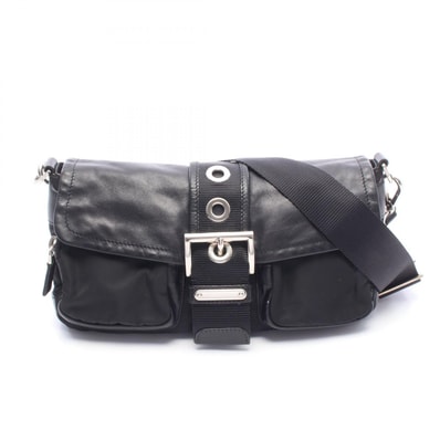 プラダ PRADA ショルダーバッグ バッグ ナイロン レザー レディース ブラック系 【中古】
