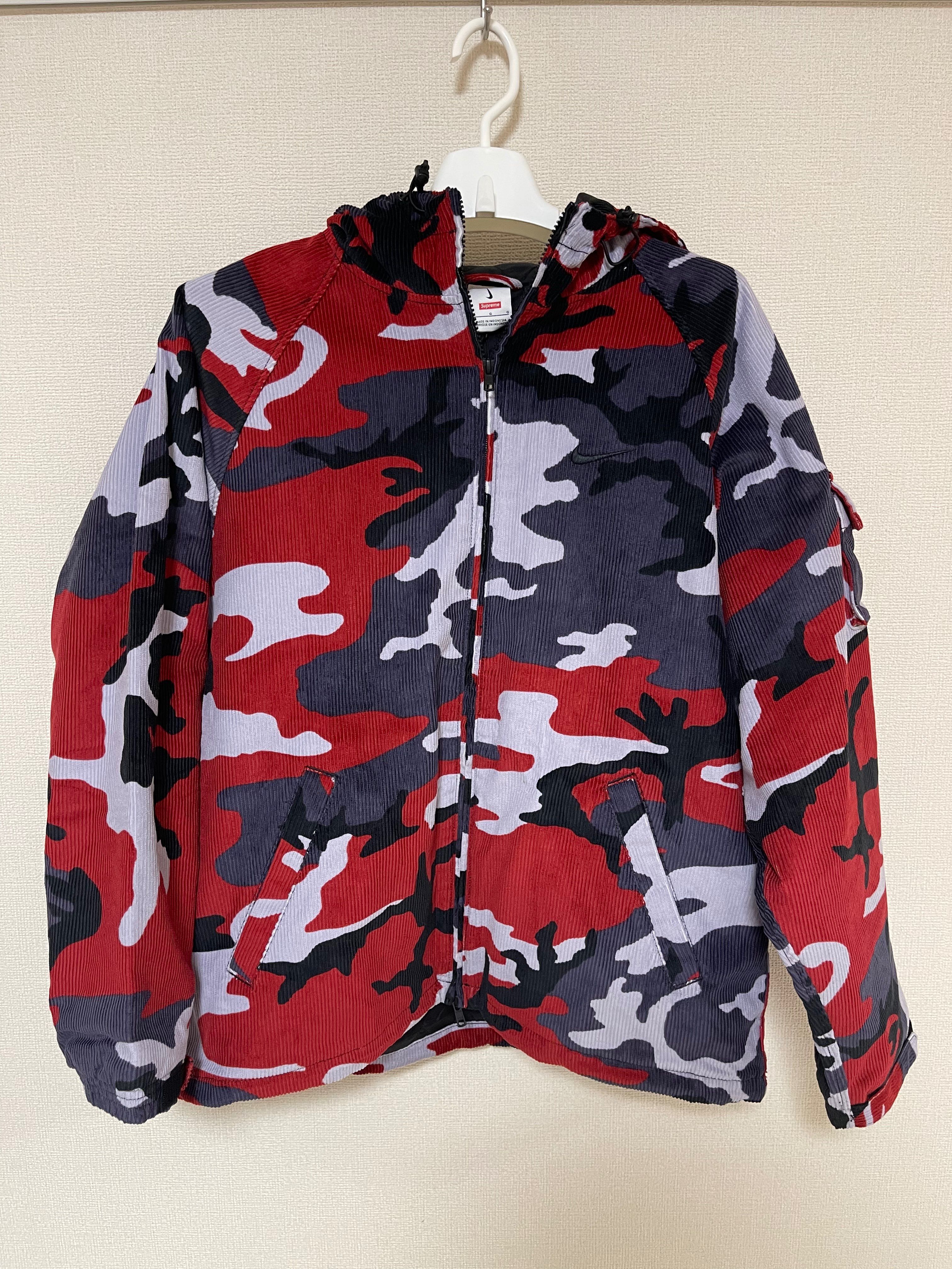 Supreme / Nike Arc Corduroy Hooded Jacket "Red Camo"