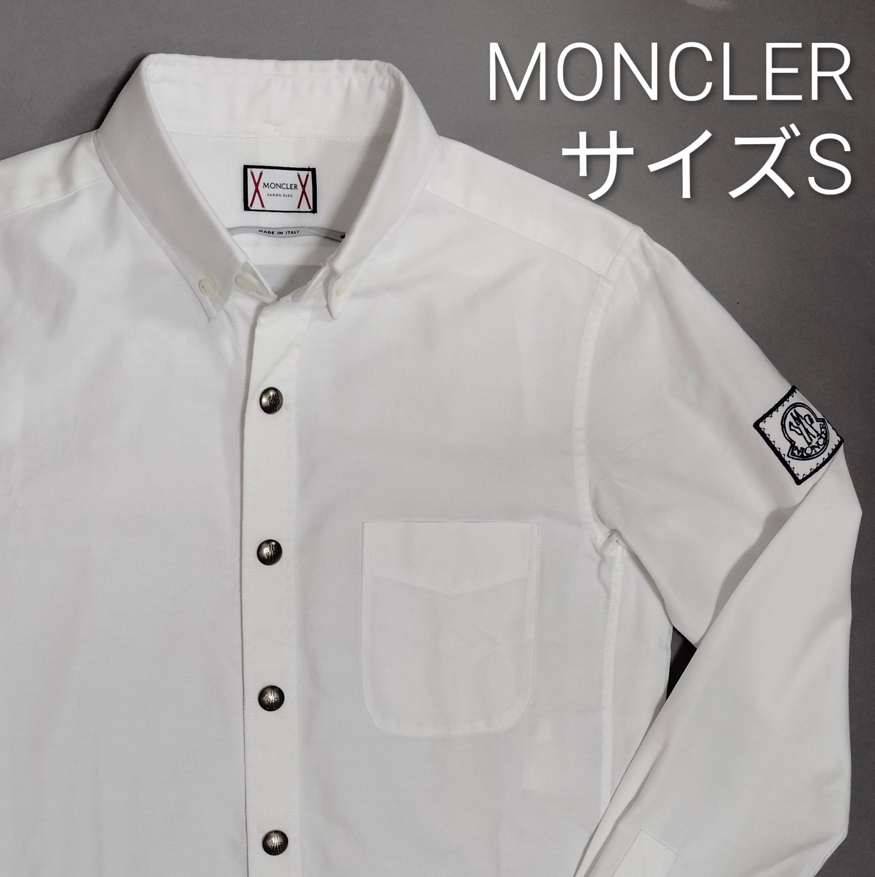 MONCLER グレー ボタンダウンシャツ MONCLER モンクレール 半袖ポロシャツ グレー メンズ 8a00003