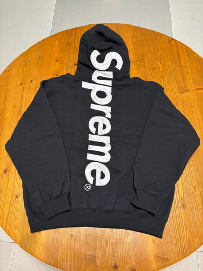 Supreme Satin Applique Hooded Sweatshirt "Black" (24FW)