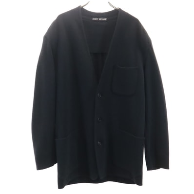 ISSEY MIYAKE イッセイミヤケ 90s 日本製 オールド 長袖 Vネック ニットカーディガン M ブラック