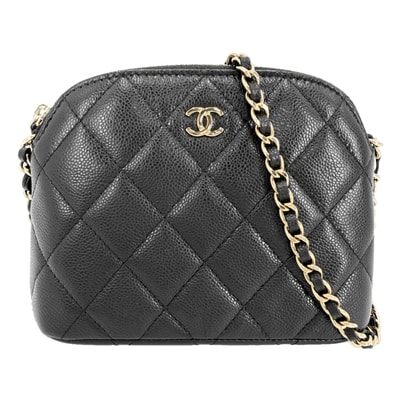 CHANEL シャネル ショルダーバッグ マトラッセ チェーンショルダー ポシェット ミニバッグ 肩掛け 斜め掛け ココマーク キャビアスキン ブラック 黒 ゴールド金具 レディース 美品【中古品】