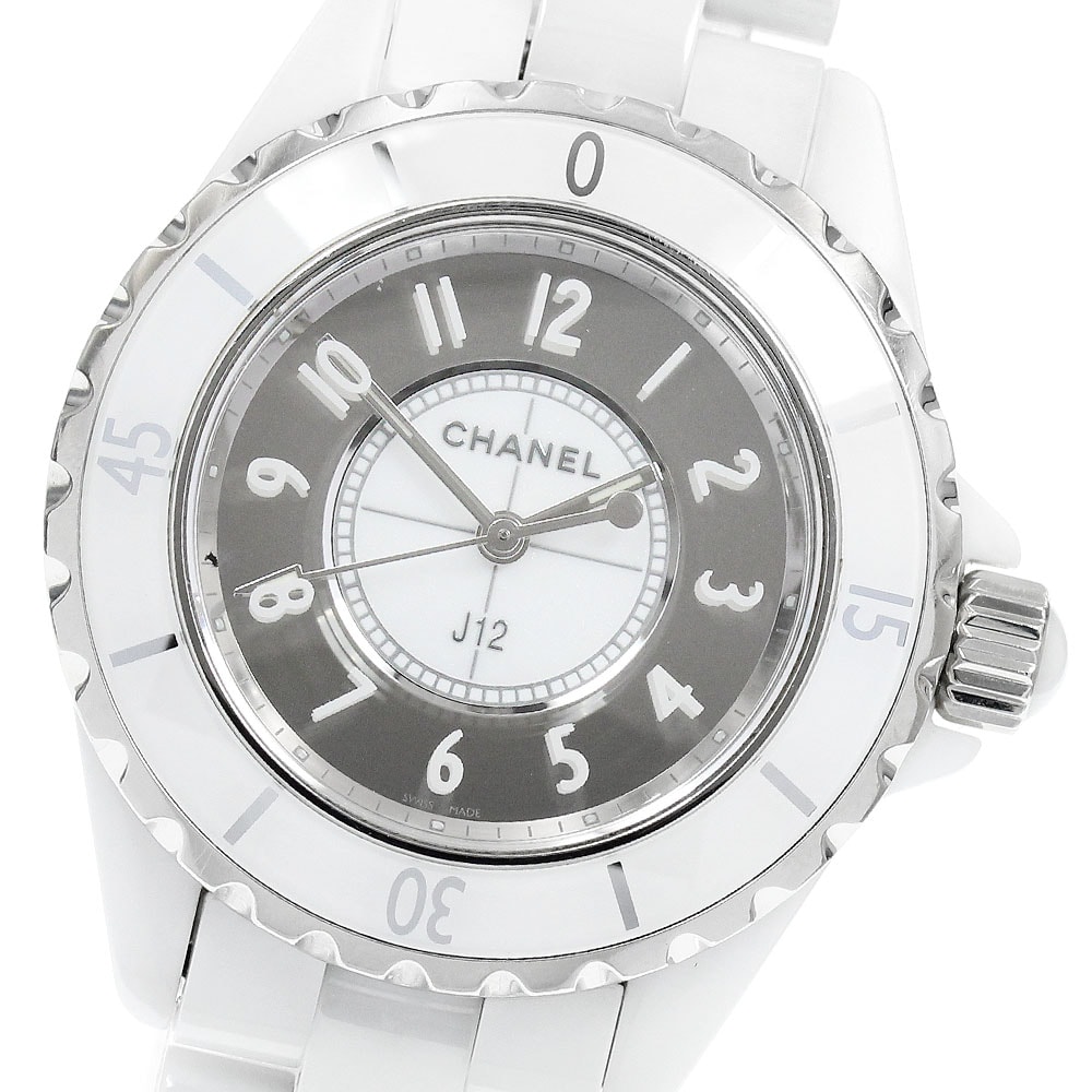 ★保 シャネル J12 ミラー 白セラミック H4861 レディース 【中古】