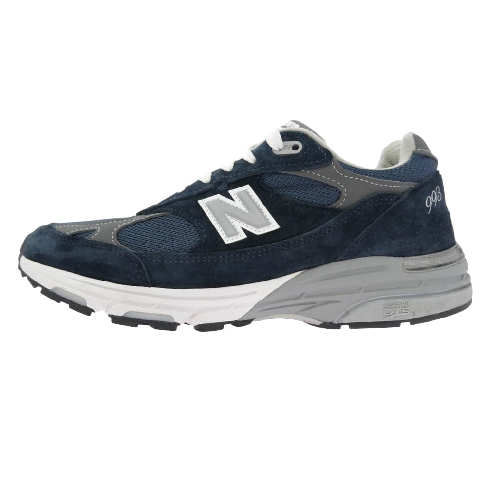 NEW BALANCE ニューバランス スニーカー MR993NV MADE IN USA 993 Navy ネイビー スエード メッシュ スニーカー ブラック系 26.5cm【中古】