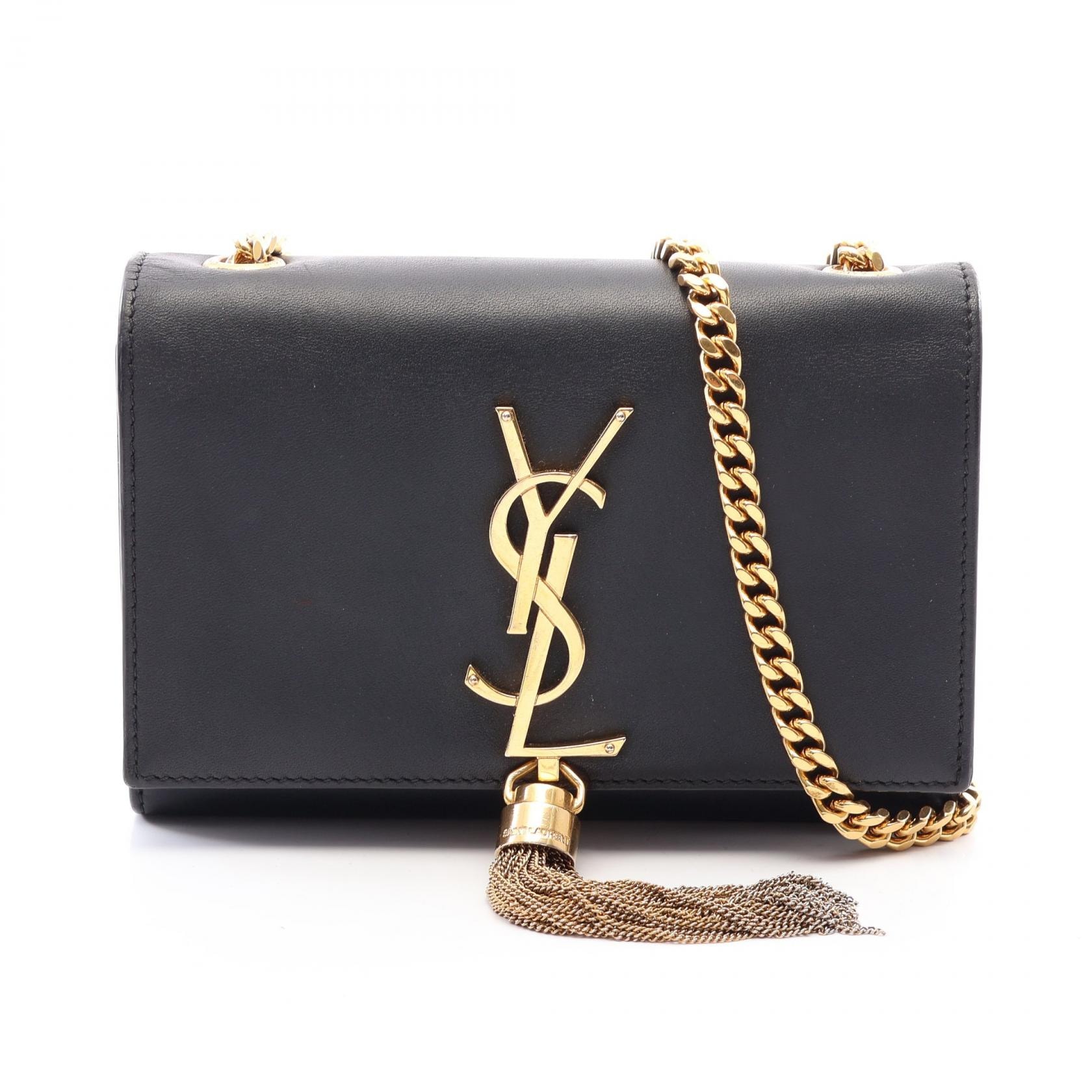 サンローランパリ SAINT LAURENT PARIS ケイト モノグラム ショルダーバッグ バッグ レザー レディース ブラック系 354120 【中古】