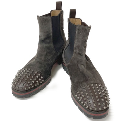 クリスチャンルブタン MELON SPIKES FLAT スエード サイドゴア スタッズ ブーツ 41