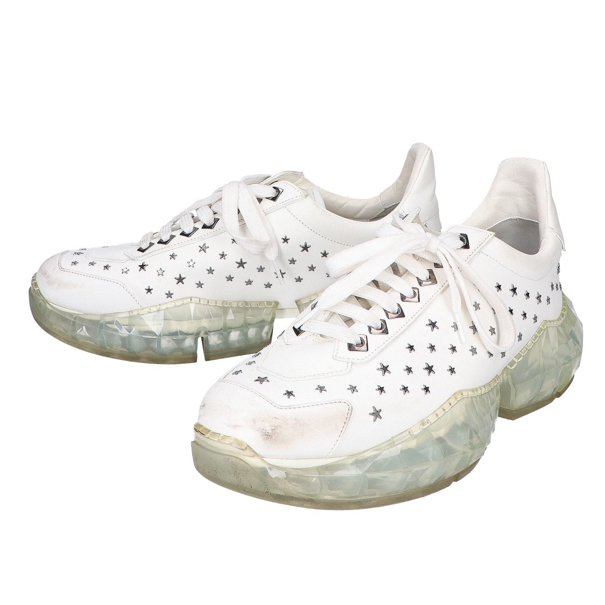 ジミーチュウ ダイヤモンドシリーズ レザー スニーカー 40