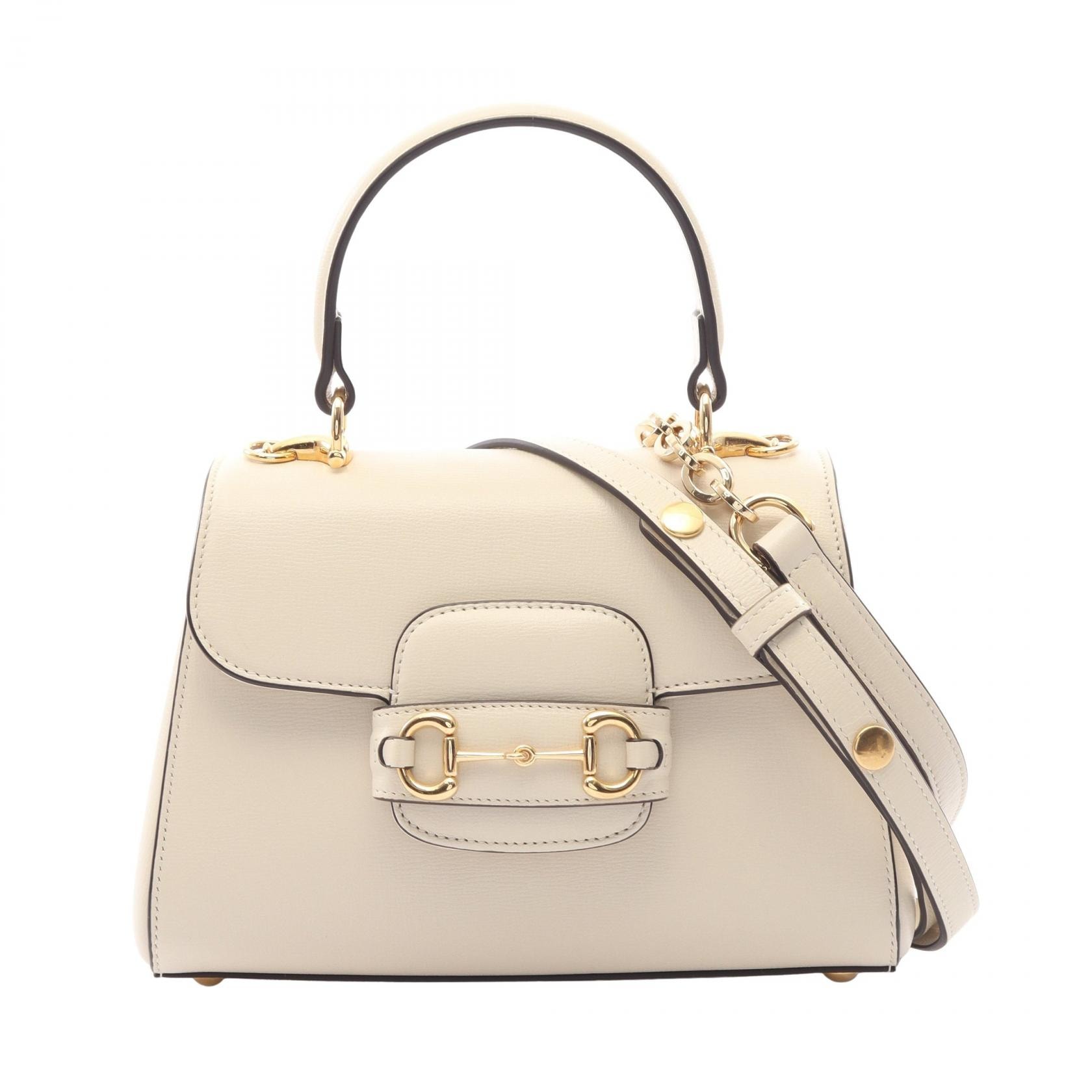 グッチ GUCCI ホースビット 1955 2WAY ハンドバッグ バッグ レザー レディース アイボリー系 703848 【中古】