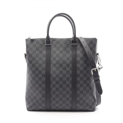 ルイ・ヴィトン LOUIS VUITTON アントン 2WAY トートバッグ バッグ PVCコーティングキャンバス レザー ダミエ・グラフィット メンズ ブラック系 N40000 【中古】