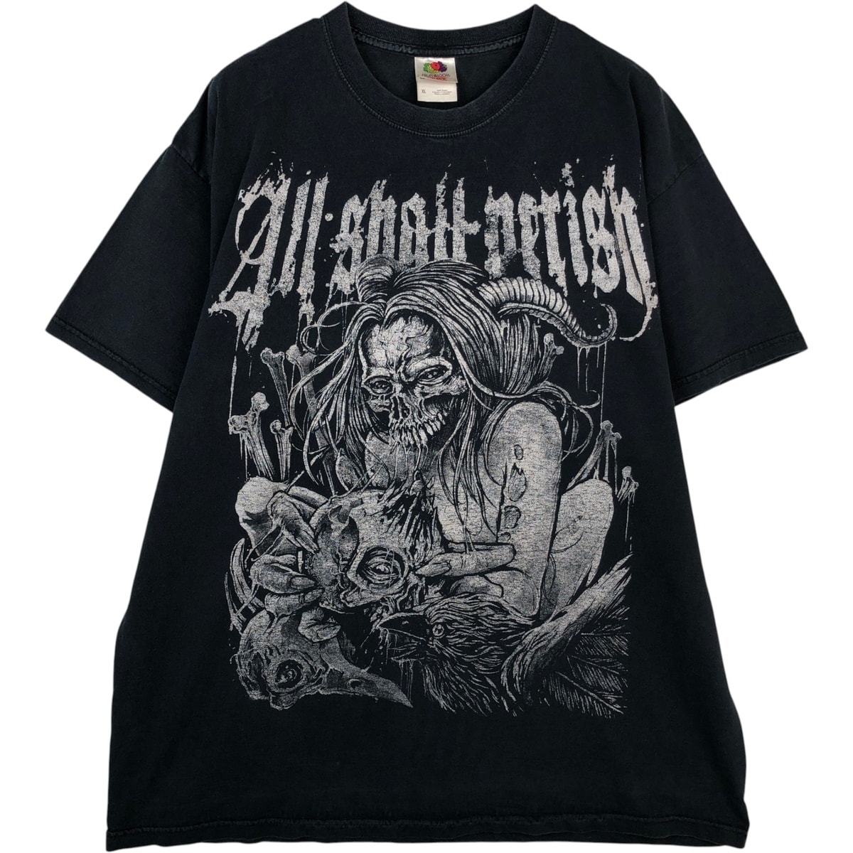 古着 フルーツオブザルーム FRUIT OF THE LOOM ALL SHALL PERISH オールシャルペリッシュ ドクロ柄 スカル柄 バンドTシャツ バンT メンズXL相当/eaa636407