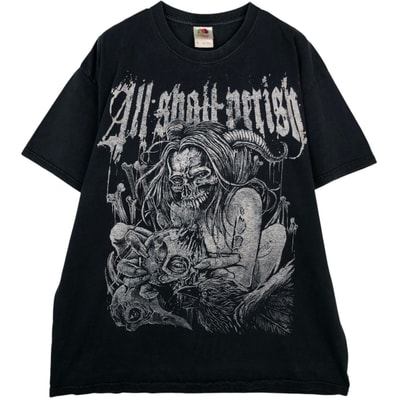 古着 フルーツオブザルーム FRUIT OF THE LOOM ALL SHALL PERISH オールシャルペリッシュ ドクロ柄 スカル柄 バンドTシャツ バンT メンズXL相当/eaa636407