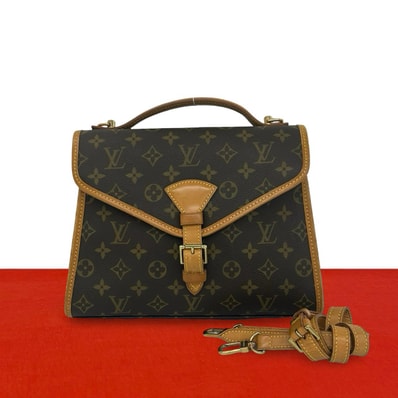 LOUIS VUITTON ルイヴィトン ベルエア モノグラム レザー PVC ショルダーバッグ ブラウン
61152