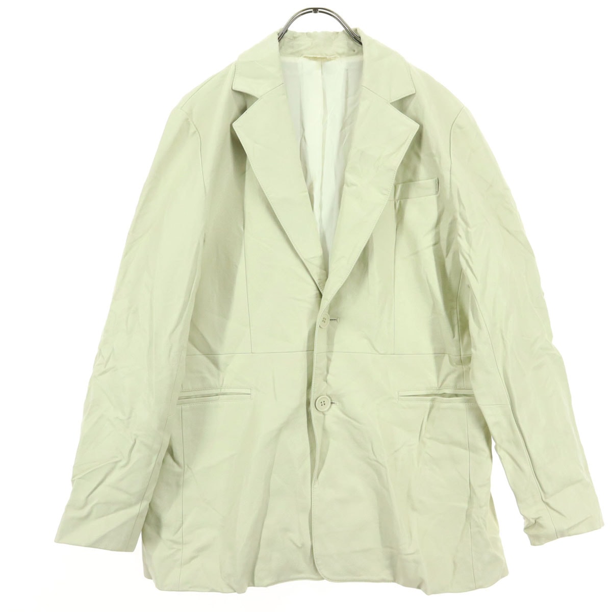 MOUSSY マウジー 長袖 フェイクレザー テーラードジャケット 1 アイボリー系