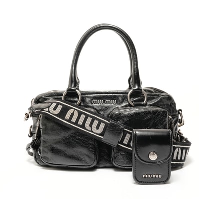 ミュウ ミュウ Miu Miu ヴィテッロシャイン ネロ 2WAY ショルダーバッグ【中古】