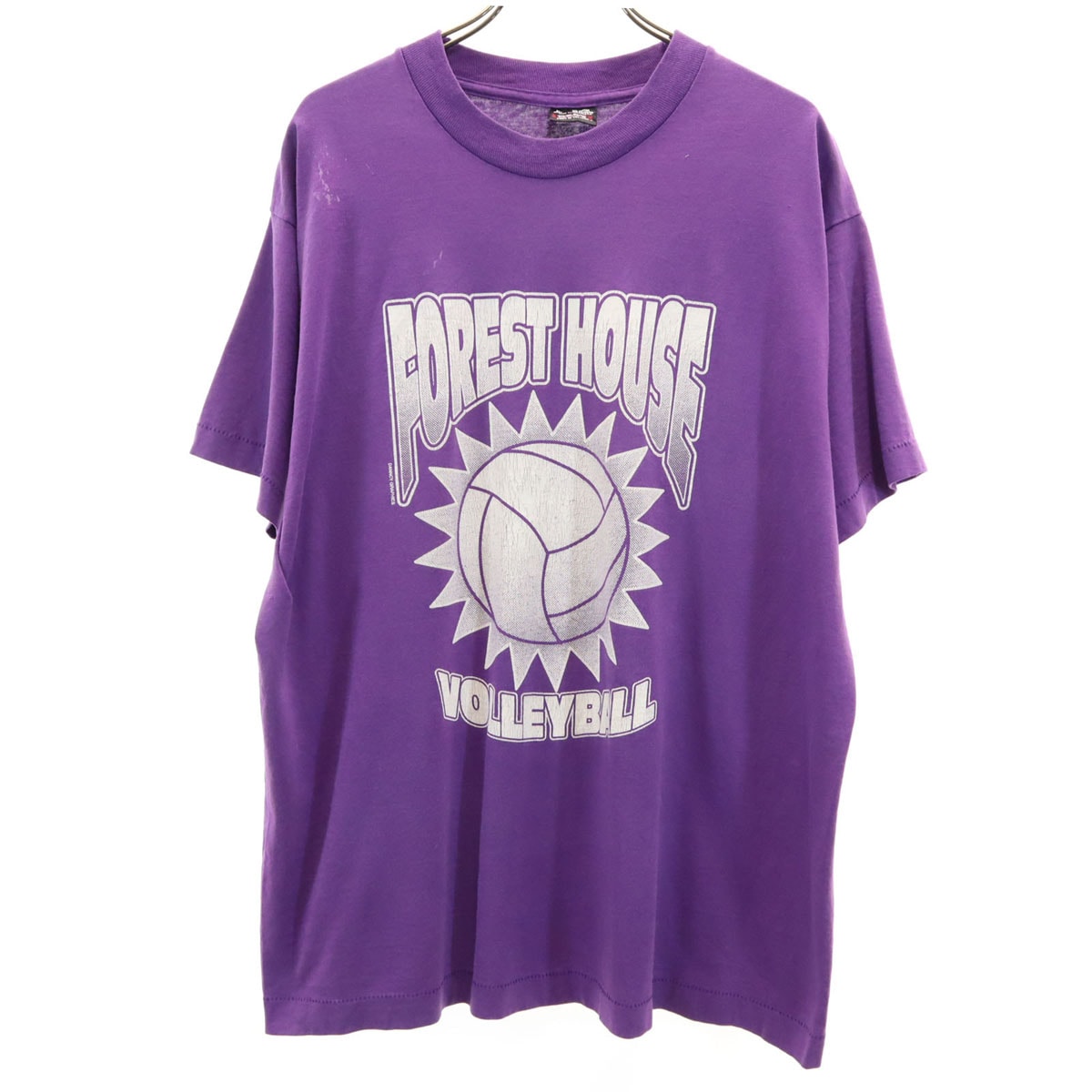 FRUIT OF THE LOOM BEST フルーツオブザルーム ベスト 90s USA製 オールド バレーボール 半袖 Tシャツ L パープル シングルステッチ