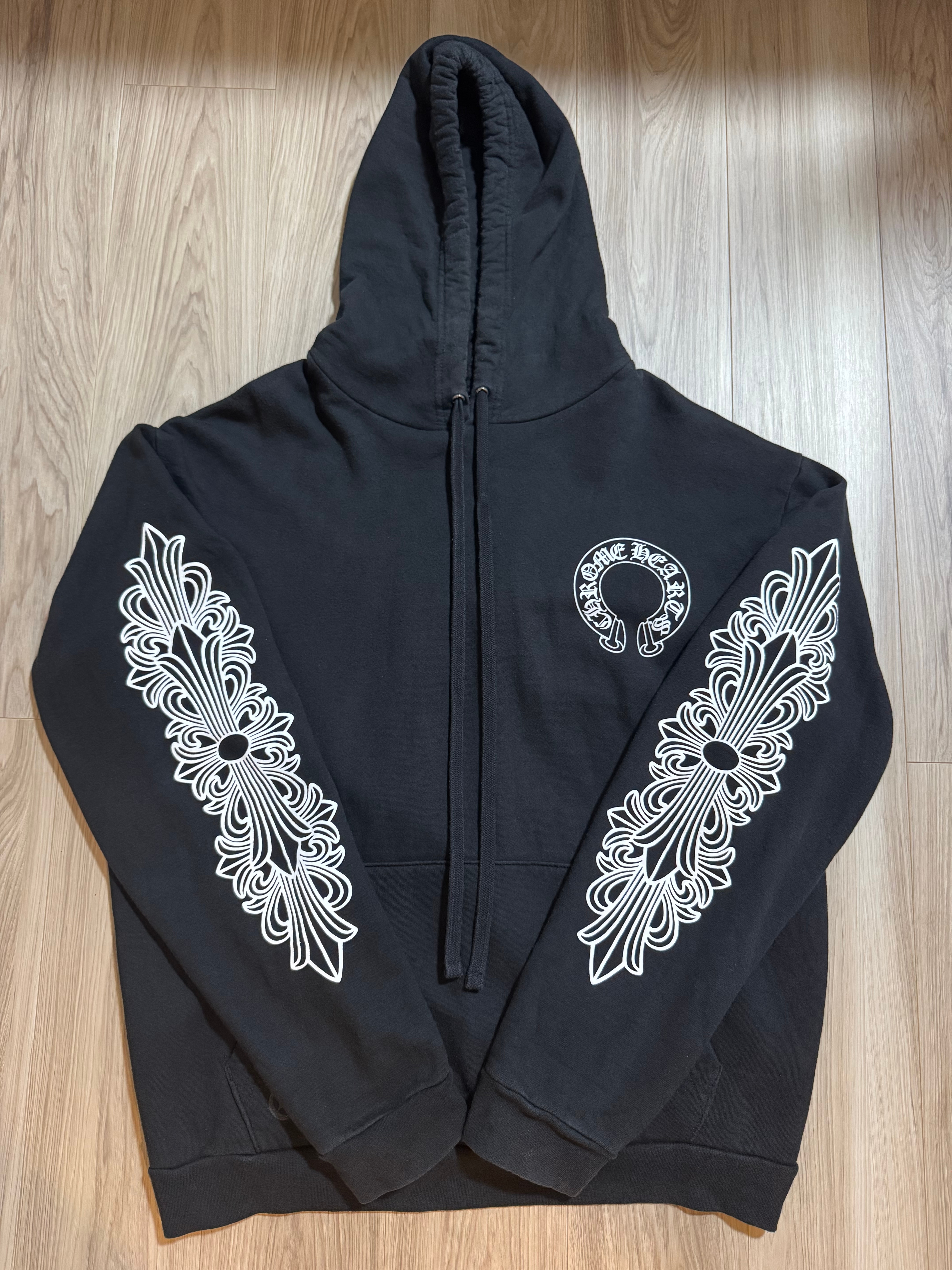 Chrome Hearts Horseshoe Floral Pullover Hoodie "Black"