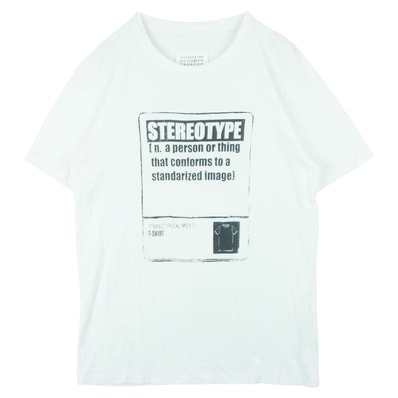 MAISON MARGIELA メゾンマルジェラ 18AW S50GC0515 四つタグ 14ライン STEREOTYPE ステレオタイプ 半袖 Tシャツ カットソー ホワイト系 50【中古】