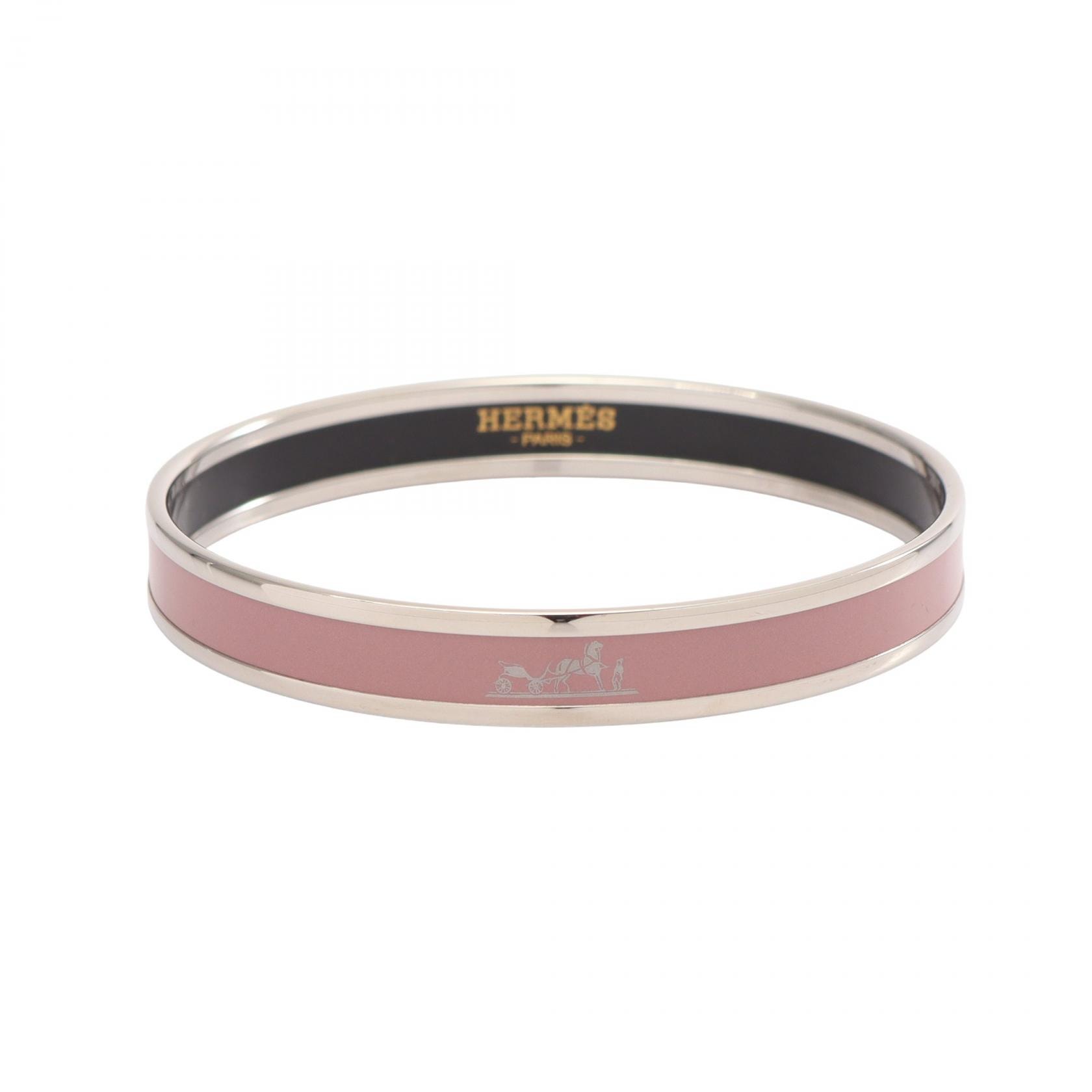 エルメス HERMES エマイユPM バングル アクセサリー メタル レディース シルバー系 / ピンク系 【中古】