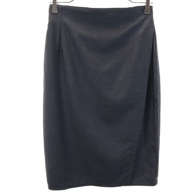 Gianni Versace ジャンニヴェルサーチ イタリア製 ミニ丈 ラップスカート 40 ブラック系