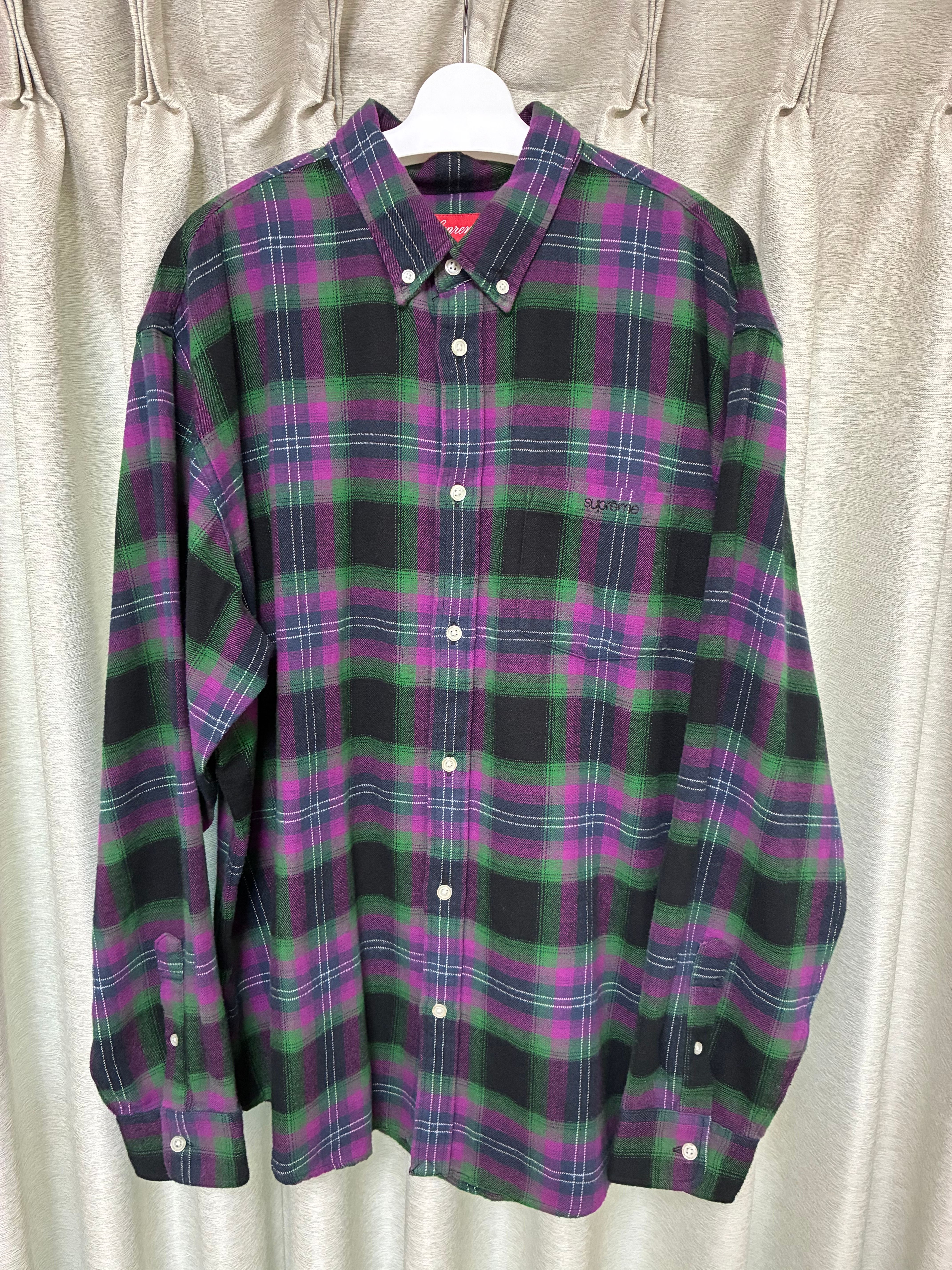 Supreme Brushed Plaid Flannel Shirt "Black"