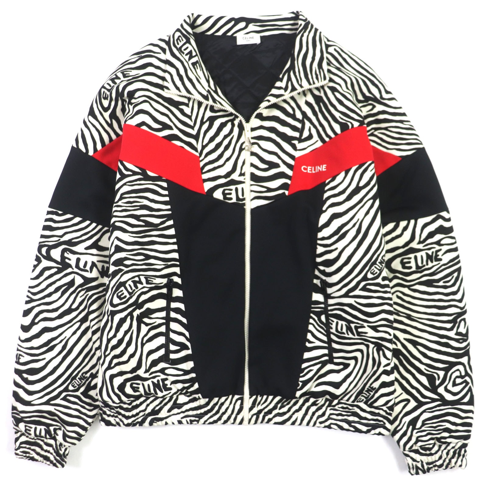 CELINE Tracksuit Jacket In Double Face Jersey "Zebra/Black/Red"
