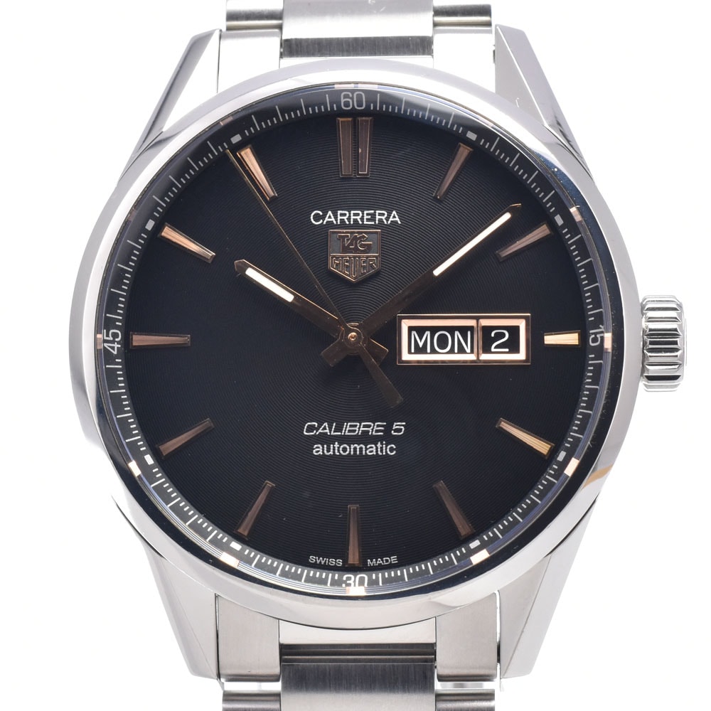 タグホイヤー TAG HEUER WAR201C.BA0723 カレラ キャリバー5 デイデイト ブラック 自動巻き メンズ 美品 箱・保証書付き 腕時計 C#149209