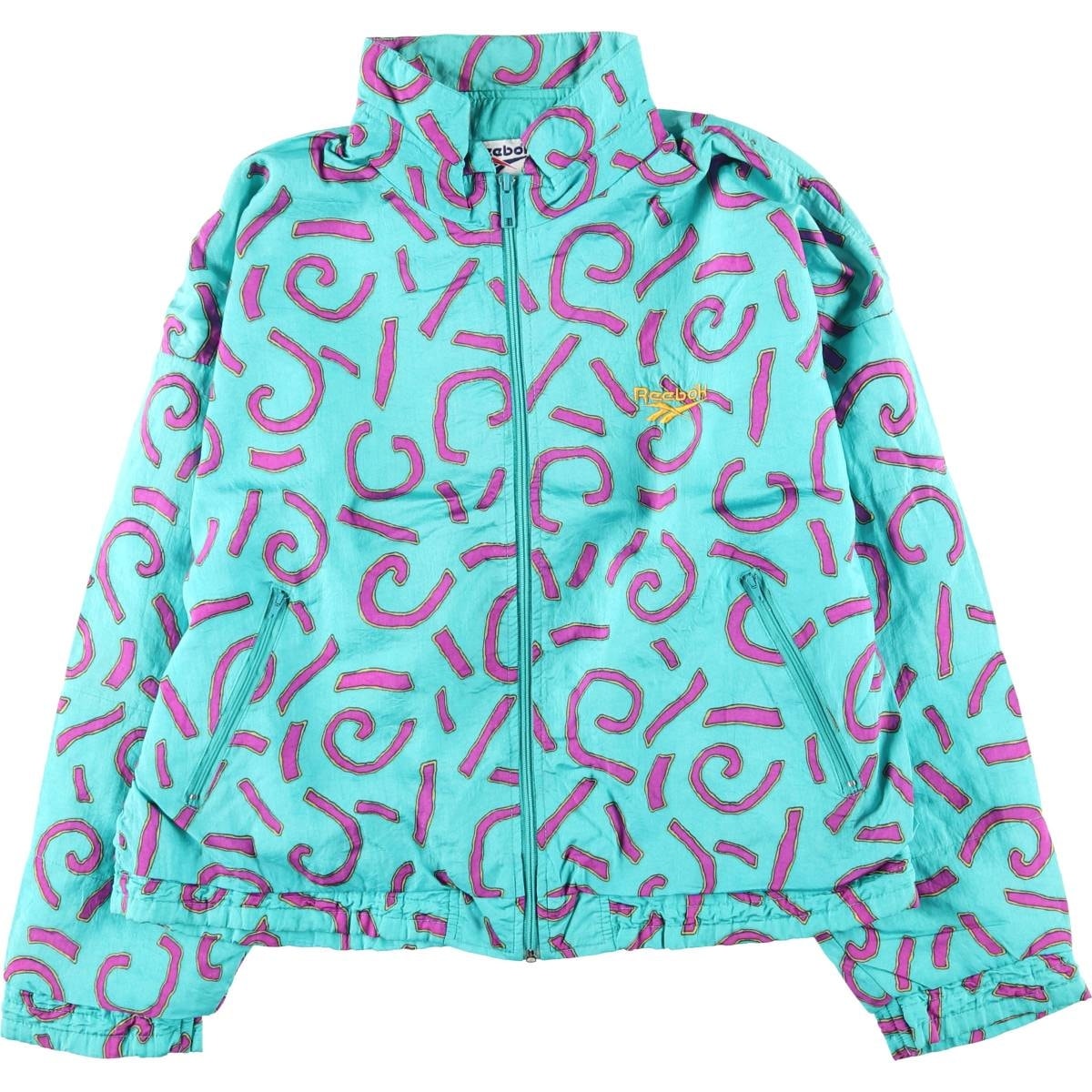 古着 90年代 リーボック Reebok 総柄 ナイロンジャケット メンズXL相当 ヴィンテージ/eaa608974