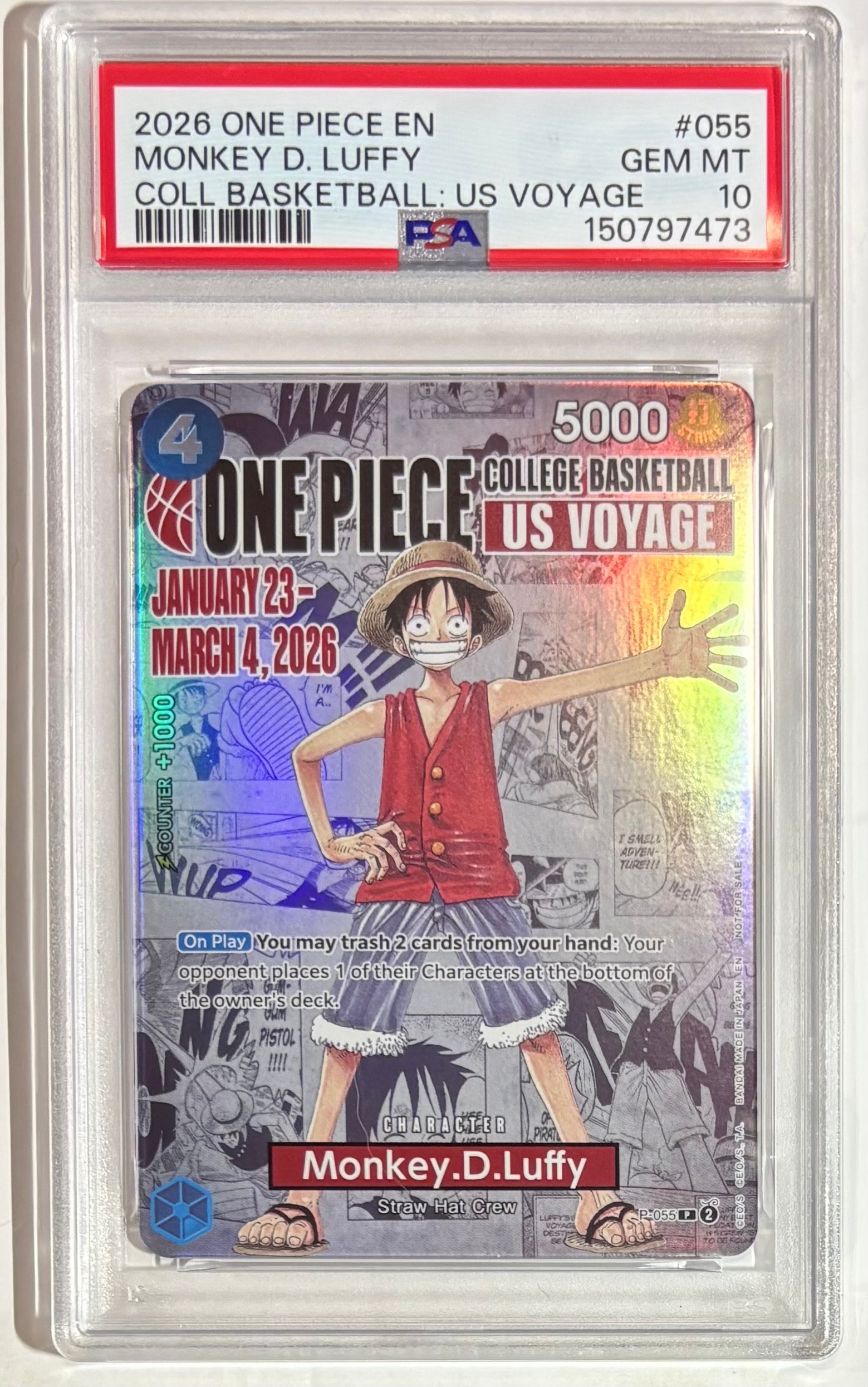 PSA10】モンキー・D・ルフィ：P (開封済) [P-055]【英語版