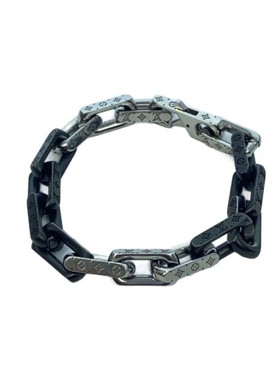 Louis Vuitton Monogram Chain Bracelet "Silver/Black"