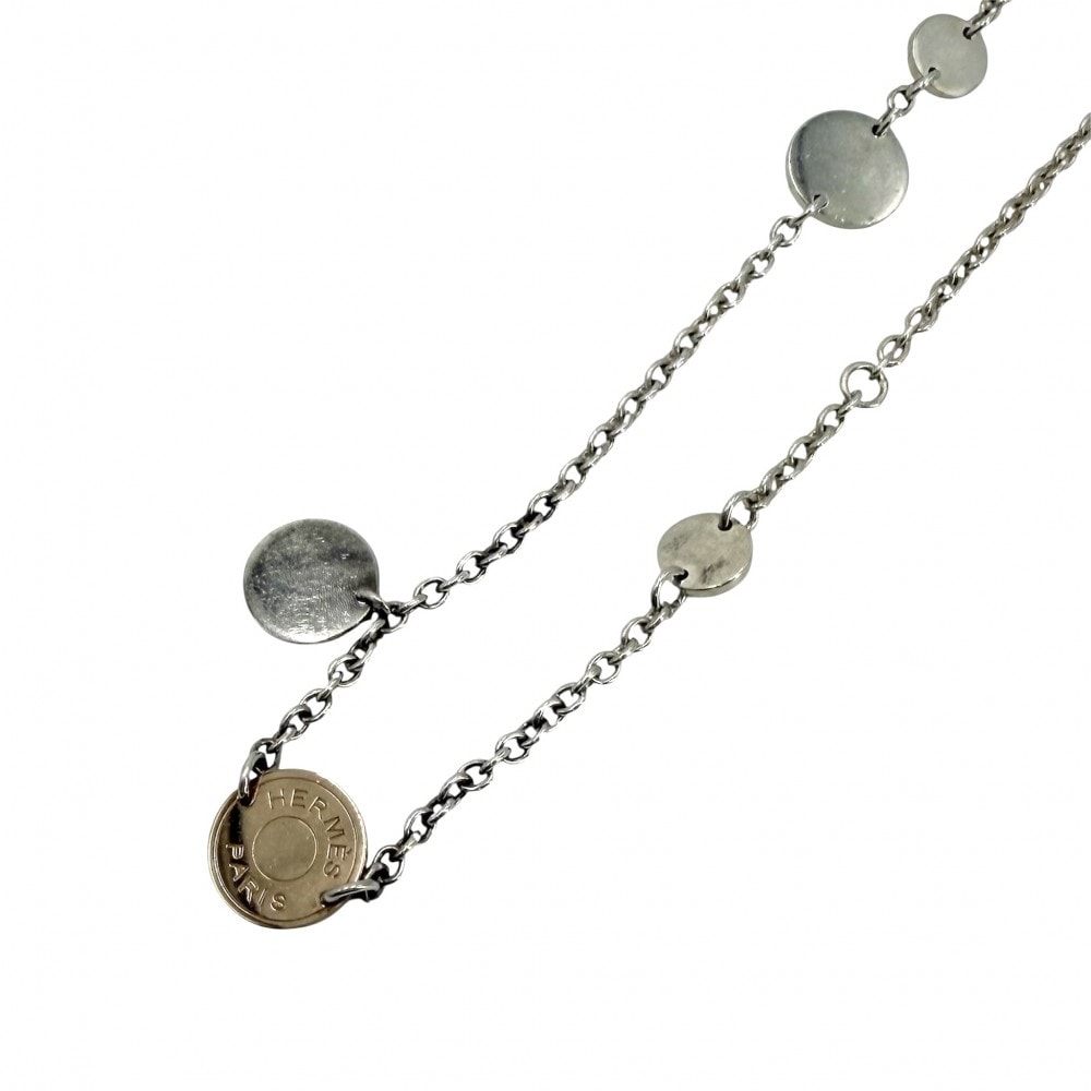 HERMES エルメス ネックレス セリエ コンフェッティ80 ロングネックレス ジュエリー アクセサリー Au750 18金PG シルバー925  K18ピンクゴールド   レディース 約24.0g【中古品】