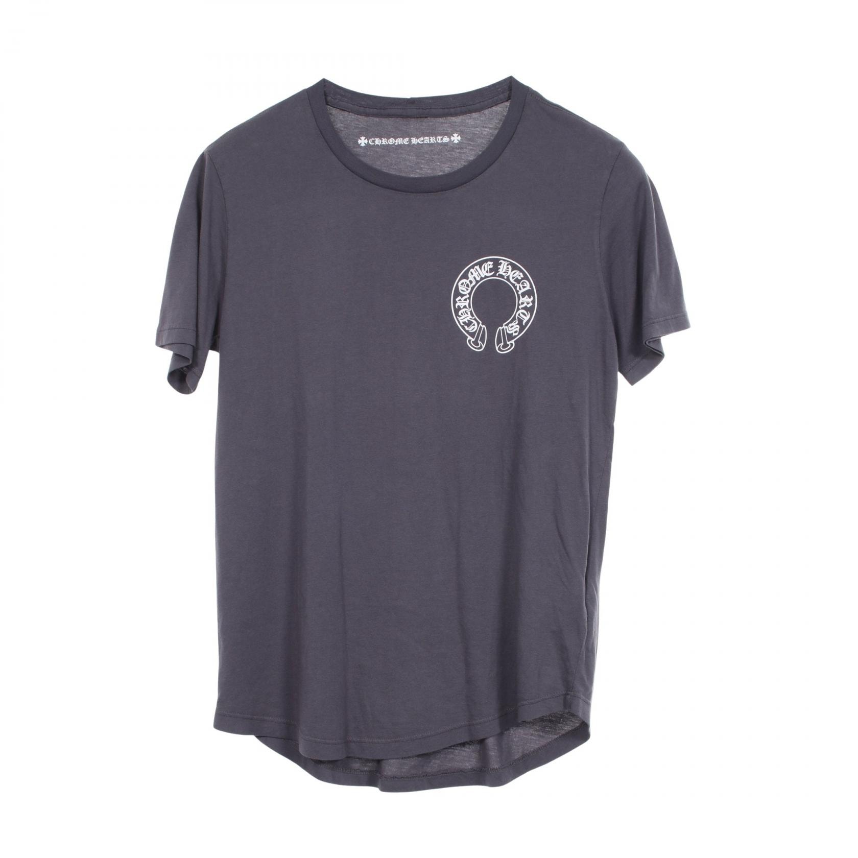 クロムハーツ CHROME HEARTS ホースシュー バックロゴ 半袖Tシャツ 衣料品 トップス コットン レーヨン メンズ グレー系 【中古】