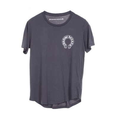 クロムハーツ CHROME HEARTS ホースシュー バックロゴ 半袖Tシャツ 衣料品 トップス コットン レーヨン メンズ グレー系 【中古】