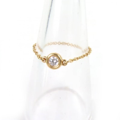 美品 ティファニー バイザヤード チェーンリング 1Pダイヤモンド JP12号