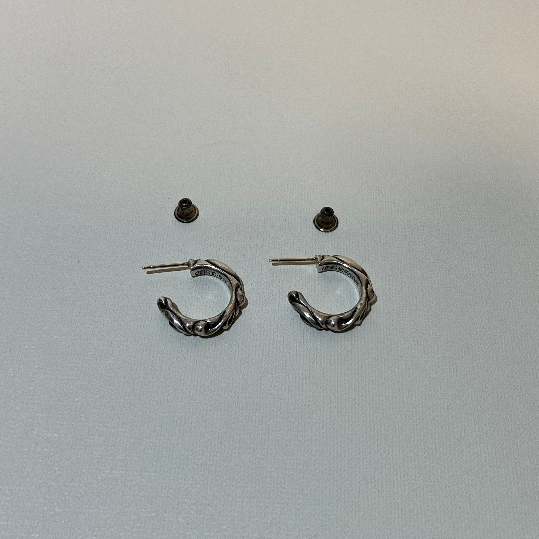 Chrome Hearts Hoop Scroll 1 Earrings "Silver"