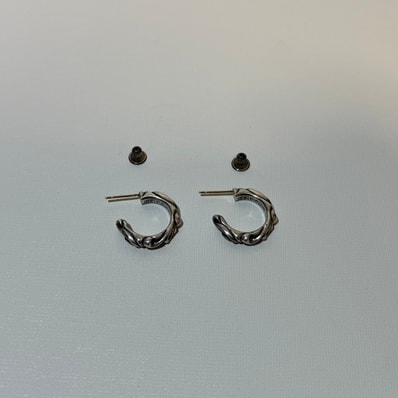 Chrome Hearts Hoop Scroll 1 Earrings "Silver"