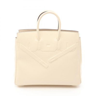 エルメス HERMES シャドウバーキン25 ハンドバッグ バッグ レザー カーフ(牛革) ヴォースイフト ヴォースイフト ナタ Z刻印(2021年製造) レディース アイボリー系 【中古】