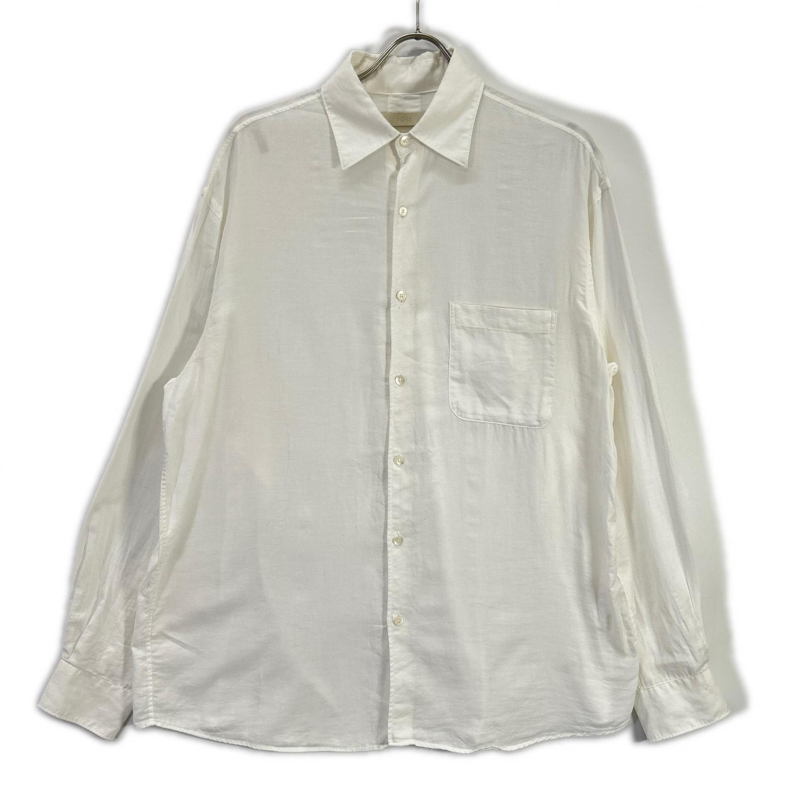 ヨーク ホワイト GARMENT DYED COTTON SILK TWILL SHIRT 2