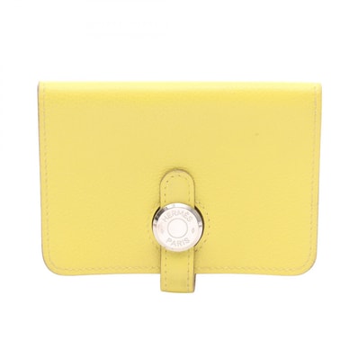 エルメス HERMES ドゴン カードケース アクセサリー レザー エバーカラー エバーカラー ライム D刻印(2019年製造) レディース イエロー系 【中古】