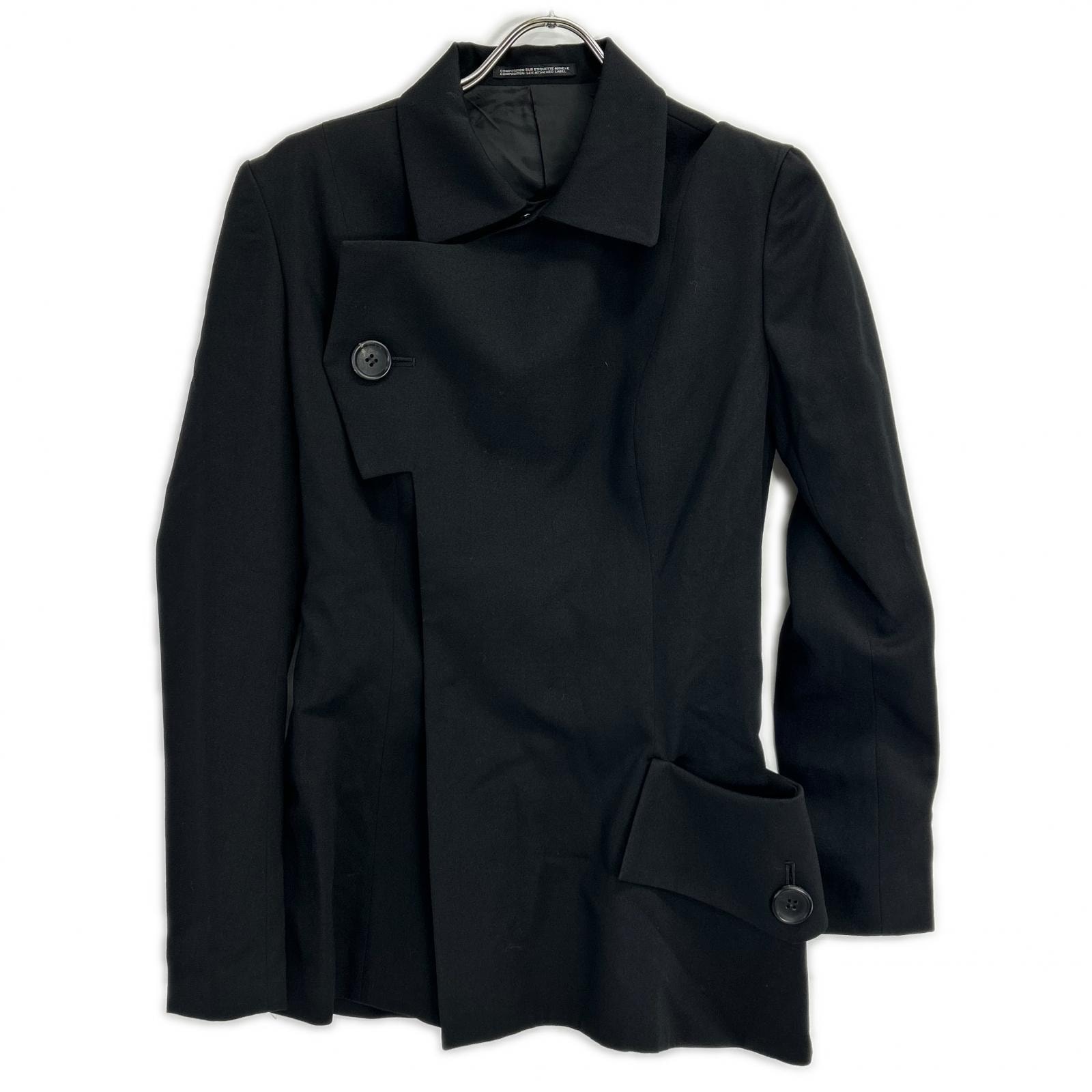 ヨウジヤマモト 22AW ブラック FE-J66-100 ウール100 ペプラムデザイン ジャケット 1