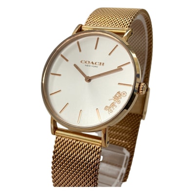 〇〇COACH コーチ クォーツ 腕時計 CA.120.7.34.1599 ゴールド x ホワイト