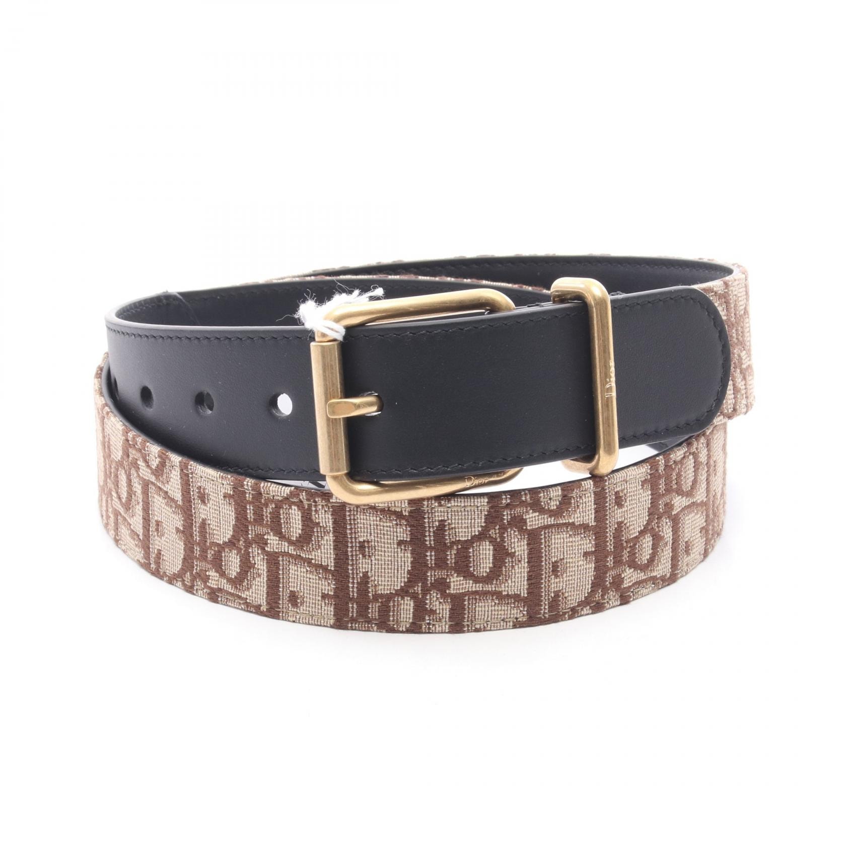 ディオール Dior オブリーク ベルト 衣料品 キャンバス レザー メンズ ブラウン系 / ベージュ系 / ブラック系 4703OWYYEH45E95 【新品】