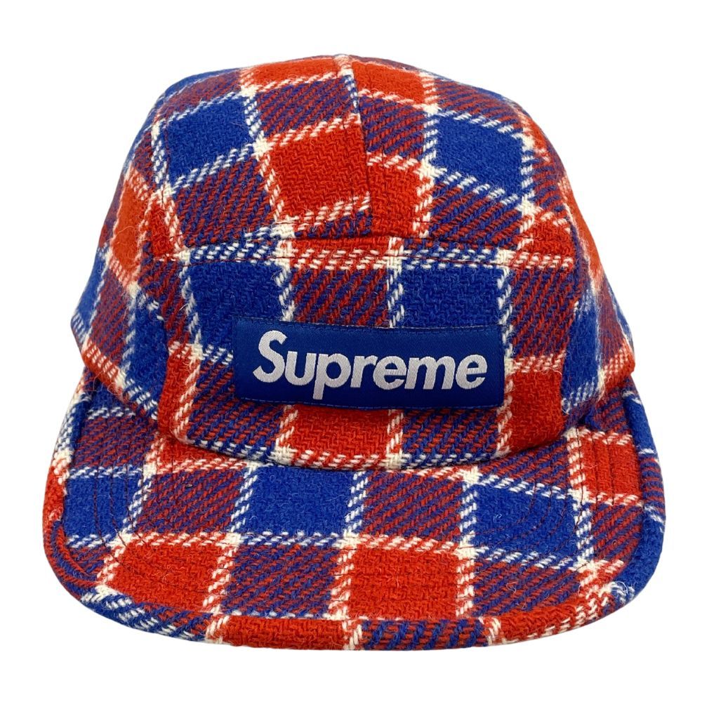 Supreme Harris Tweed Camp Cap "Red Plaid"