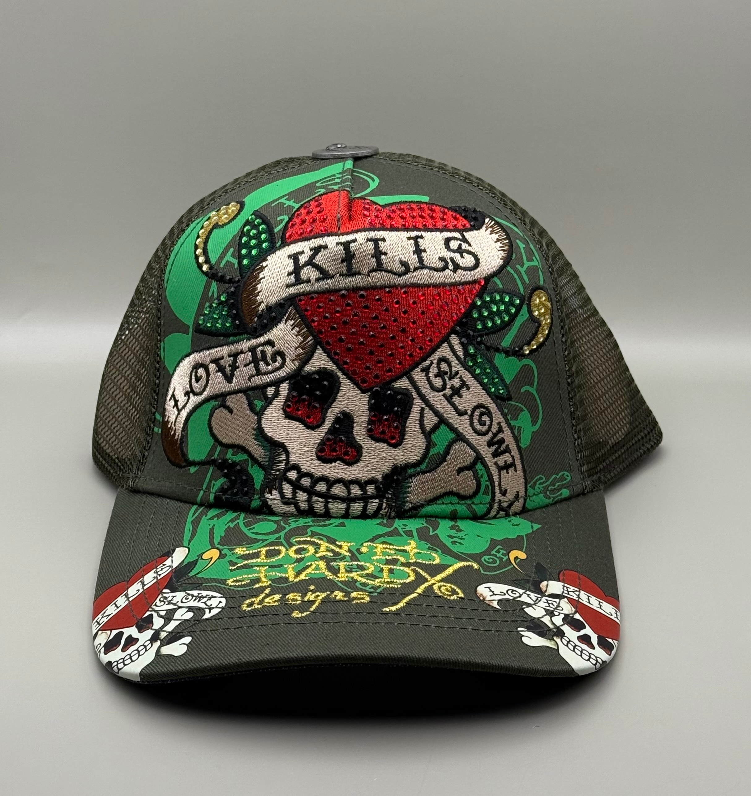 エド・ハーディー LKS スカル ラインストーン トラッカー