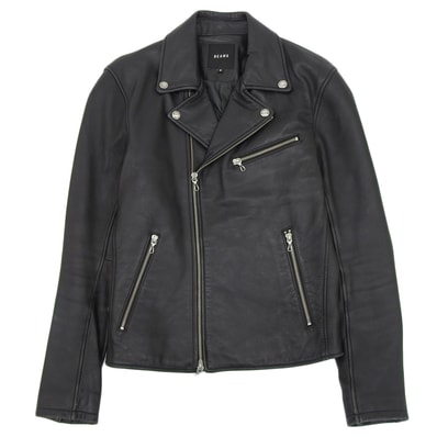 ビームス シープレザー ダブルライダース ジャケット メンズ ブラック M 11-18-2899-202 M