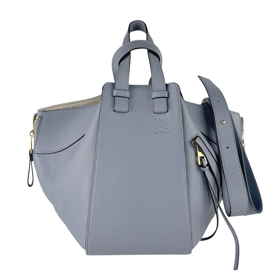 ロエベ LOEWE ショルダーバッグ ハンドバッグ ハンモック スモール レザー ブルー系 レディース【中古】 z9890