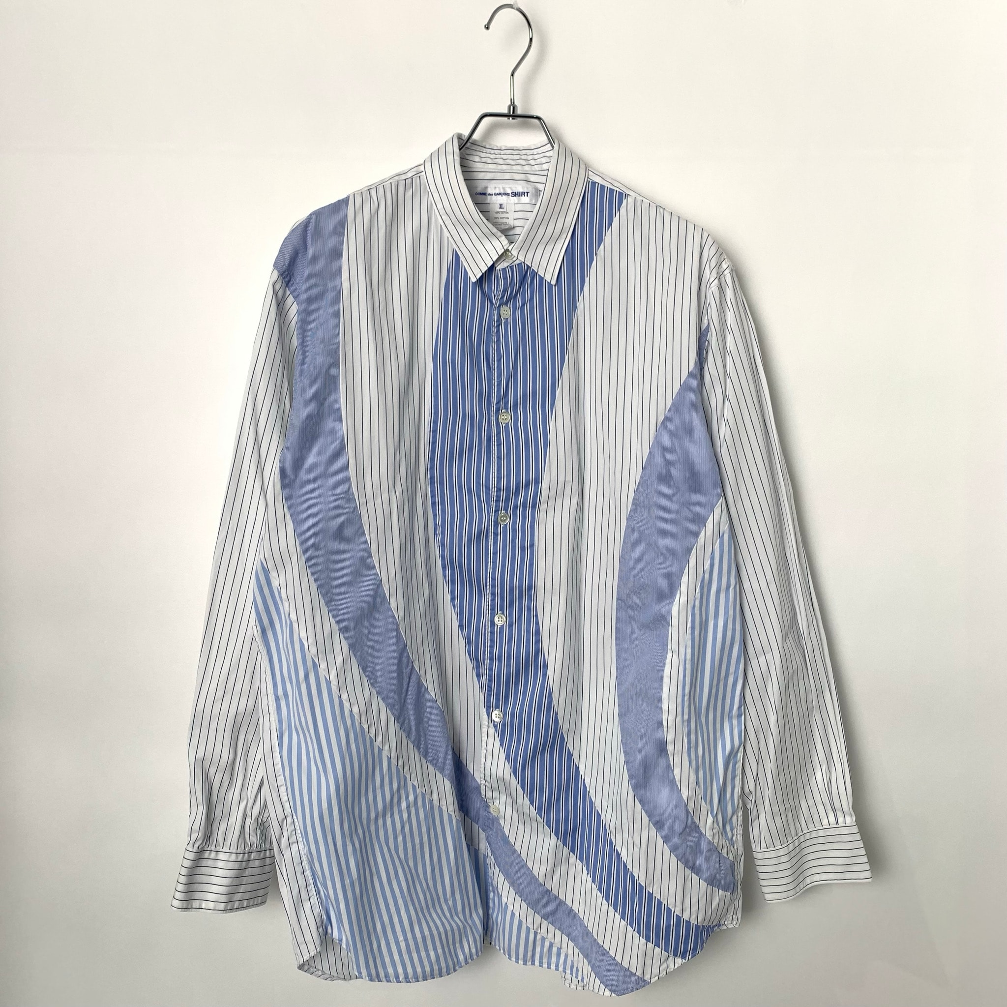 COMME des GARÇONS SHIRT Poplin Stripe Shirt "Blue"