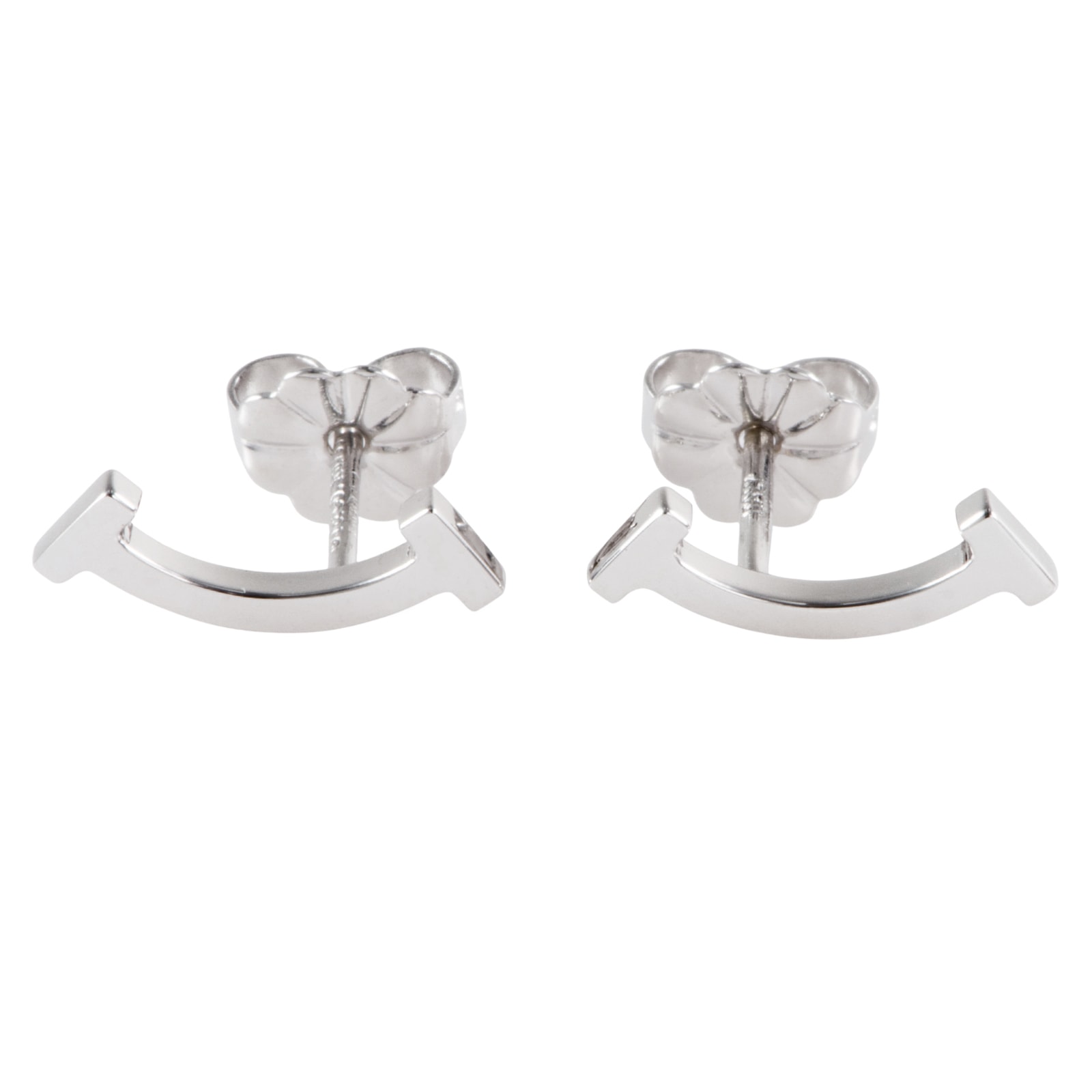 TIFFANY&Co. ティファニー ティファニーT スマイル ミニ ピアス K18WG シルバー【中古】