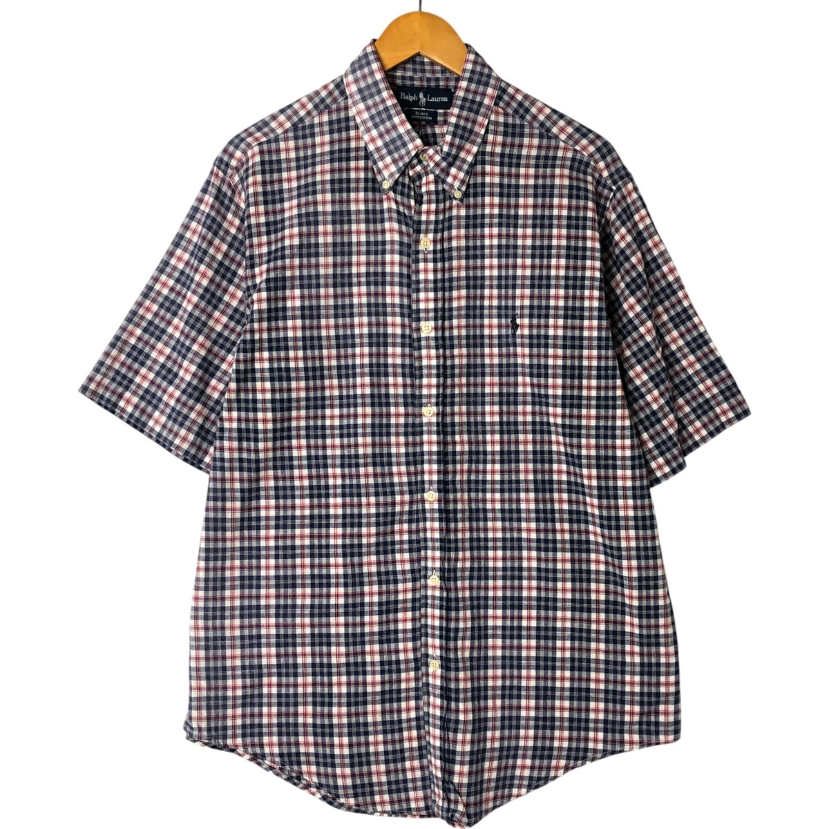 古着 ラルフローレン Ralph Lauren BLAKE 半袖 ボタンダウン チェックシャツ メンズL相当/eaa544780