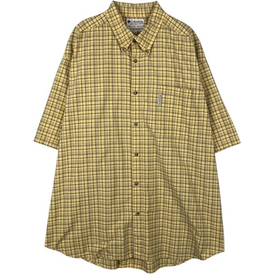 古着 90~00年代 コロンビア Columbia 半袖 ボタンダウン チェックシャツ メンズXXL相当 ヴィンテージ/eaa653160